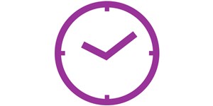 Icon of a clock showing a time