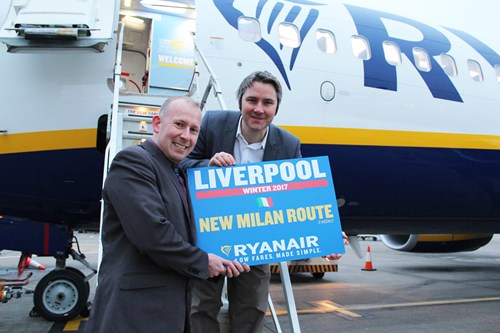 Ryanair to fly to Milan from Liverpool